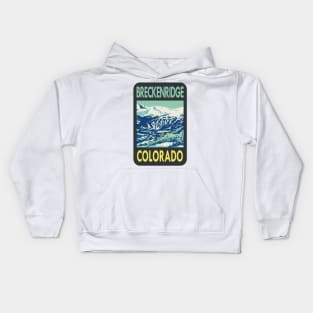 Vintage Breckenridge Colorado travel sticker Kids Hoodie